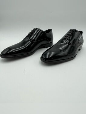 VELLAPAIS Scotland CapToe SZ 12 Black Patent Leather Oxford Dress Shoe MSRP $329